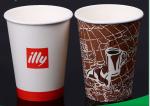 Logo Printed Heat Resistant Paper Cups High Smoothness With White PS Lids