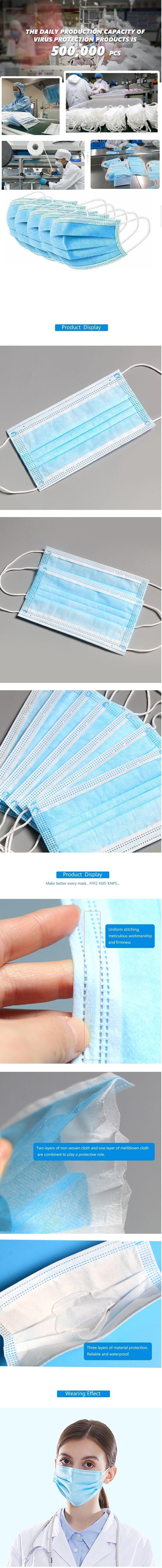 Anti Dust Foldable Face Mask , Disposable 3 Ply Non Woven Face Mask