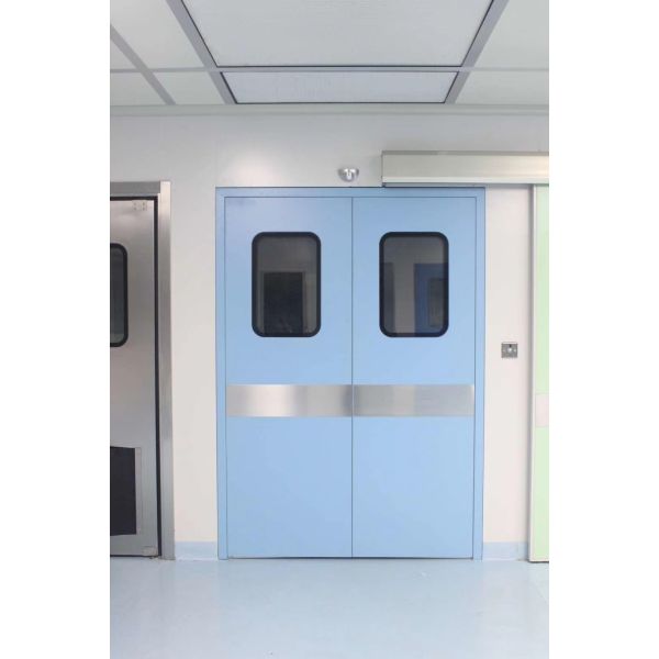 Custom Single Leaf Cleanroom Door Tempered Glass For Hospitals