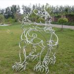Stainless Steel Pipe Sculpture Outdoor Decoration Tiger Sculpture