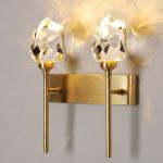LED Crystal Wall Light All Copper Nordic for Bedroom Living Room gold wall