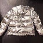 Outdoor Autumn Winter Mens Reflective Jacket Sliver Bread Coat Turtleneck