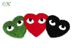 Felt Non Woven Material Embroidered Heart Patch Shoes Logo Applique Small