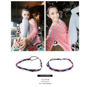 Wholesale Korean version of the brightly colored triangle geometric stitching headband hair band from china suppliers