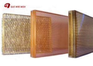 Wholesale Architectural Decorative Woven Glass Laminated Metal Mesh 300 × 300mm from china suppliers