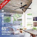 Indoor Ceiling Fan with Light and 6 Speed DC Motor Metal Body Material Support