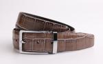 Crocodile Grain Mens Leather Dress Belt FK12056 With Zinc Alloy Buckle