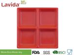 Red Color Melamine Compartment Food Tray 21.5 x 2.4cm Tasteless Endurable FDA