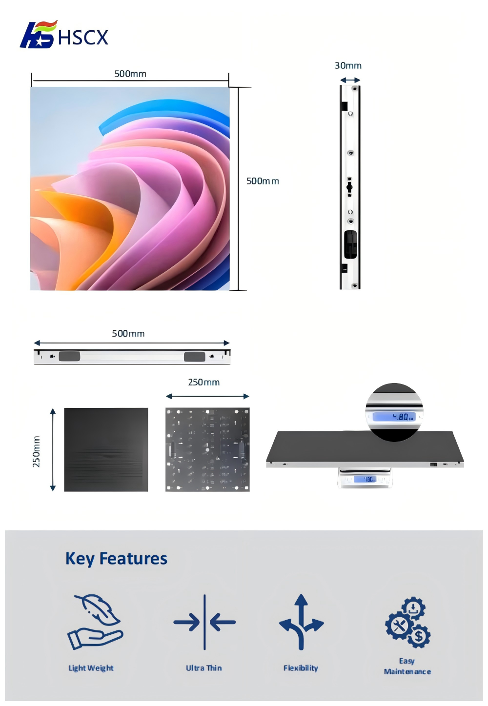 P2.976 Indoor ultra-thin double-sided LED display screen
