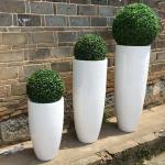 Round Large Fiberglass Flower Pots for Outdoor Street Landscape