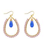 Grape Seeds Drop Shaped Handmade Beads Earring Multi Colors