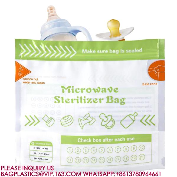 Microwave Steam Sterilizer Bags, Baby Bottle Cleaning Bag Sterilizer Bags Breast