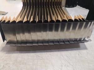 Wholesale highly durability laminar bellow / hinged steel lamellas black and silver for agaist sharp edged swarf from china suppliers