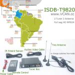 ISDB-T9820 Car ISDB-T Two tuner Two Antenna HD MPEG4 TV receiver for Brazil Peru