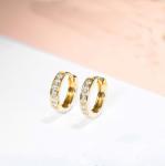18K Gold Diamond Simple OL Stud Earrings 2.3g 18K Three-Color Ear Stud