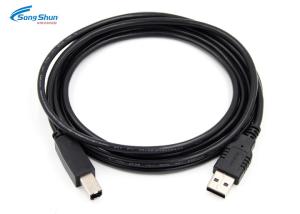 Wholesale 2.0 Type A Mlae USB Extension Cable UL2725 28AWG Black For Printer Scaner Cord from china suppliers