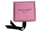 Pink Ribbon Closure Corrugated Gift Box For Girls Dress / Hair Extension