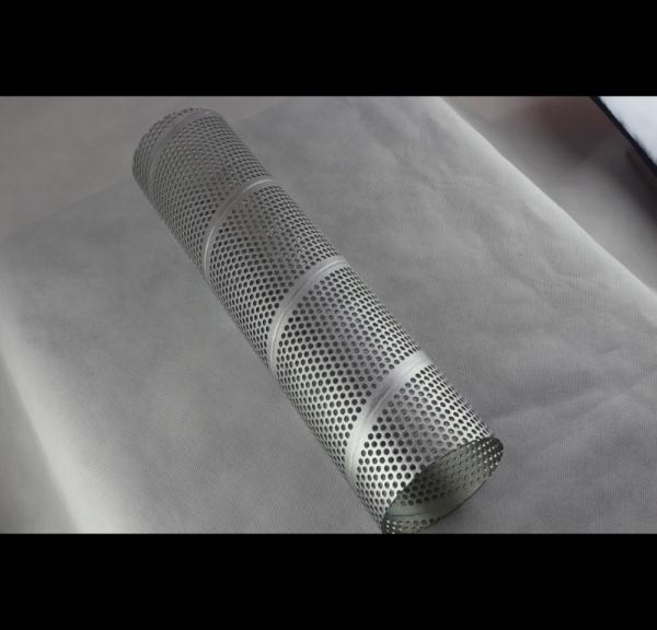 Automotive Perforated Stainless Steel Tube , Polished Surface Perforated Metal