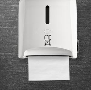 Wholesale White color, ABS Plastic, Mechanical Auto Cut Roll Paper Towel Dispenser for 20cm wide roll from china suppliers
