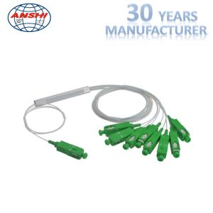 Wholesale Fiber Optic Splitter Mini Module PLC Steel Tube 1x8 With SC/APC Connecter from china suppliers