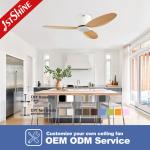 Remote Control 42 Inches Wood Blades Ceiling Fan Pure Copper DC Motor Five Wind
