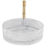 Twill Surface Clear Glass Vessel Basins For Bathroom Hotel