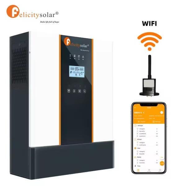 Quality Best Price 3kva/5kva 24v/48v 230vac pure sine wave hybrid solar power inverter built in mppt solar controller 100A for sale