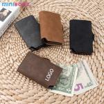 Vintage Style RFID Blocking Steel Wallet With Retractable ID Card Holder And