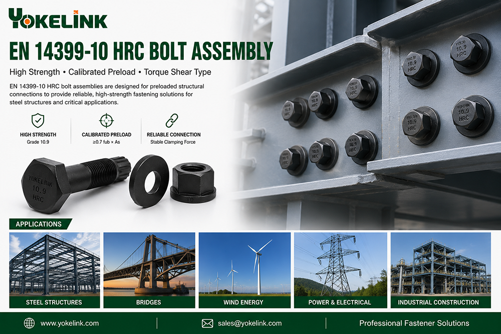 EN 14399-10 HRC Structural Bolts Application (1) EN14399-10 HRC Tension Control Bolt with Cup Head