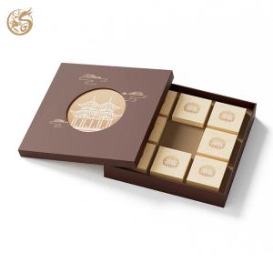 Wholesale Luxury Moon Cake Paper Box Brown Tea Gift Box Lid And Base Biscuit Candy Paper Gift Box Packaging With Paper Insert from china suppliers