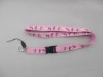China lanyard supplier for flat polyester neck straps with badge clip, screen