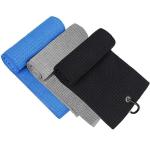 Microfiber All-Season Golf Ball Towel Custom Logo Waffle Golf Towel With Grommet