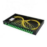 Low PDL 1260nm Rack Mount PLC Splitter 1 RU 19" 1x16 SC APC