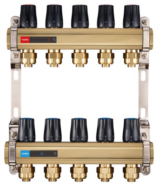 6123 Brass Water Distribution Manifolds Branches Supply / Return Flowrate