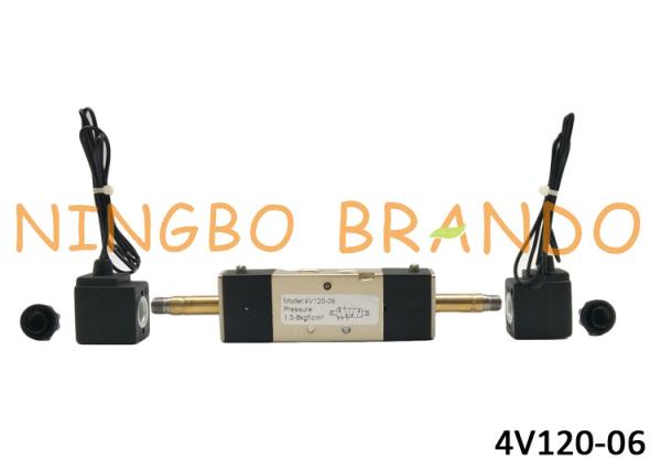 5/2 Way 1/8'' NPT 4V120-06 Internal Pilot Aluminum Alloy Double Solenoid