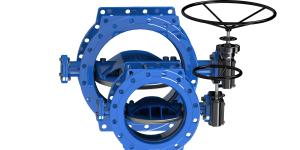 Wholesale Blue Double Eccentric Butterfly Valve DI Disc With Stainless Steel Ring from china suppliers