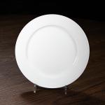 Porcelain Plates White Stripe Series Flat Disc 6 Inch Premium