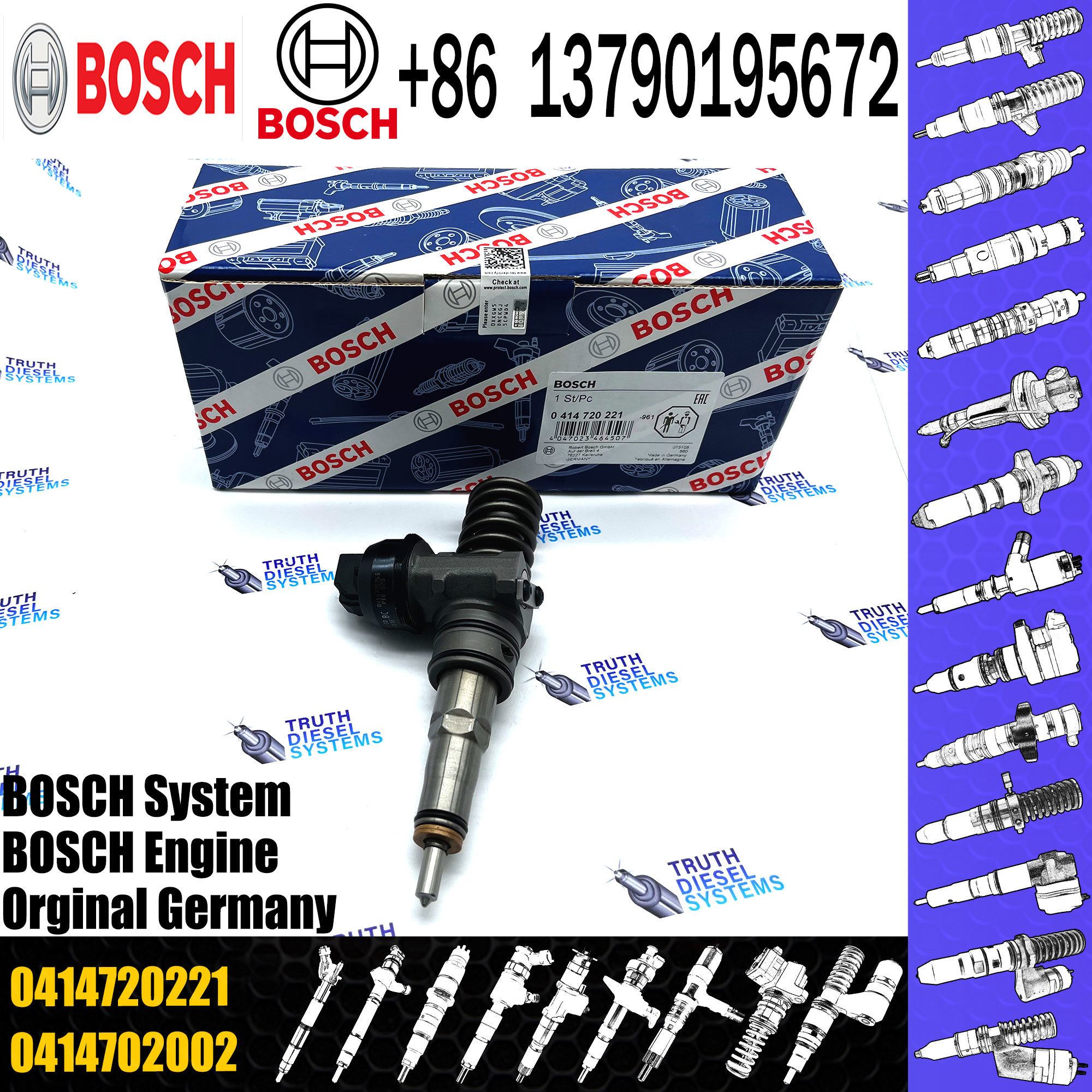 Common Rail Injector 0414720221 Diesel Fuel Injector Unit Injector System Nozzle 0414720221