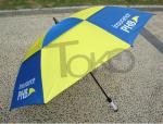 30 Inch Double Canopy Vented Travel Umbrella Windproof Black Metal Shaft