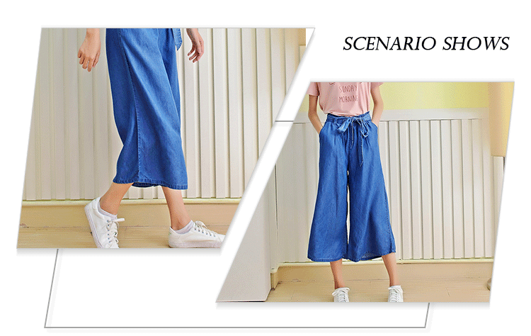 Mid Waist Bell Bottomed Denim Pants for Woman