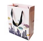 Fold Red Customized Paper Bags With Silk Rope / Shopping Bags / Gift Packaging