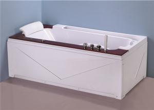 High End Jacuzzi Freestanding Bathtub With Oak Wood Bead Computer Control Panel