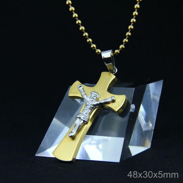 Fashion Stainless Steel Jesus Gothic Christian Worship Favorite Necklace Pendant
