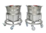 Hospital Movable Stainless Steel Kick Bucket With Rolling Stand