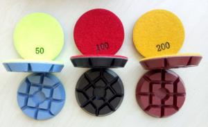China 3 Inch 75mm Colourful Concrete Floor Polishing Pads With 11mm Thickness on sale