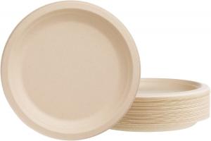 Wholesale Compostable 7 Inch Paper Plates , Disposable Bagasse Plates Waterproof from china suppliers