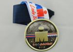 IRON KIDS medal, die casting with soft enamel, antique brass plating, Full color
