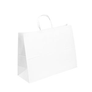 Wholesale Reusable White Kraft Paper T Shirt Bags Flexo Printing With Handle from china suppliers