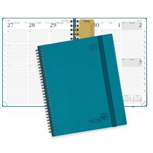 Wholesale OEM ODM A4 2023 Weekly Monthly Planner Pacific Green Vegan Leather from china suppliers