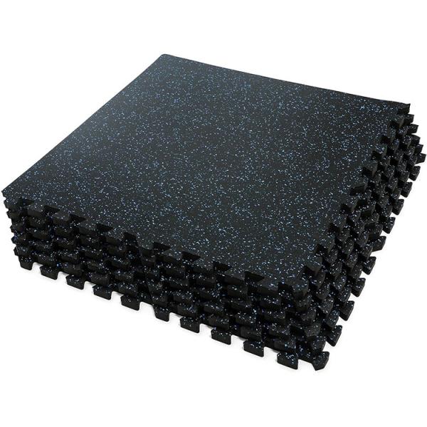 Super 0.4 Inch Rubber Gymnasium Flooring For Home Gym, 6 Tiles Gym Floor Mat